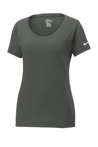 NIKE LADIES DRI-FIT COTTON/POLY SCOOP NECK TEE NKBQ5234- SNHH